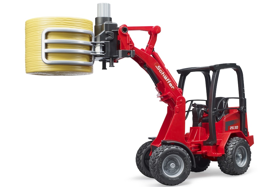 image 1 of Bruder Sch ffer Compact loader 2630 with bale gripper 1 round bale Construction Loader Model