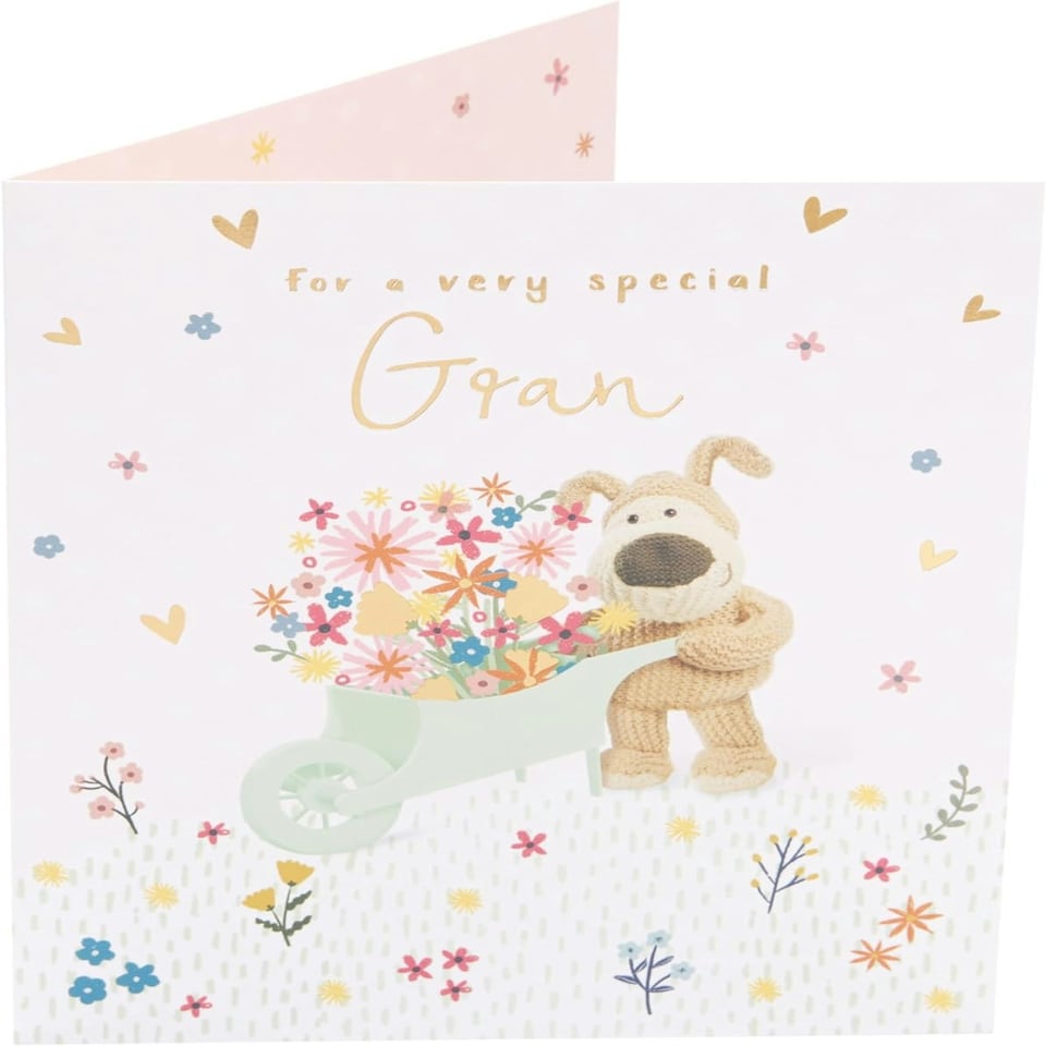image 1 of For Gran a Gardening Themed Design Cute Boofle Mother’s Day Card