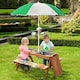 image 2 of Outsunny Wooden Kids Picnic Table, Sand and Water Table with Benches, Brown