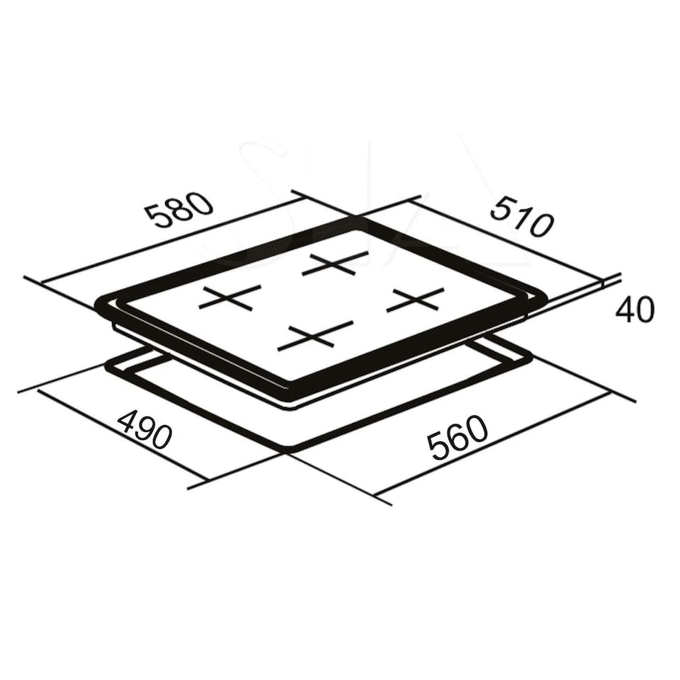 image 1 of SIA CERH60BL 60cm 4 Zone Touch Control Electric Ceramic Hob In Black