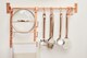 image 3 of Sorello Rose Gold Hanging Pan Lid Rack | Gold