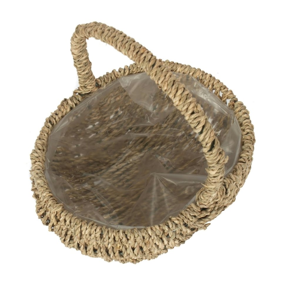 image 1 of Oval Seagrass Flower Basket Brown | Brown | One Size