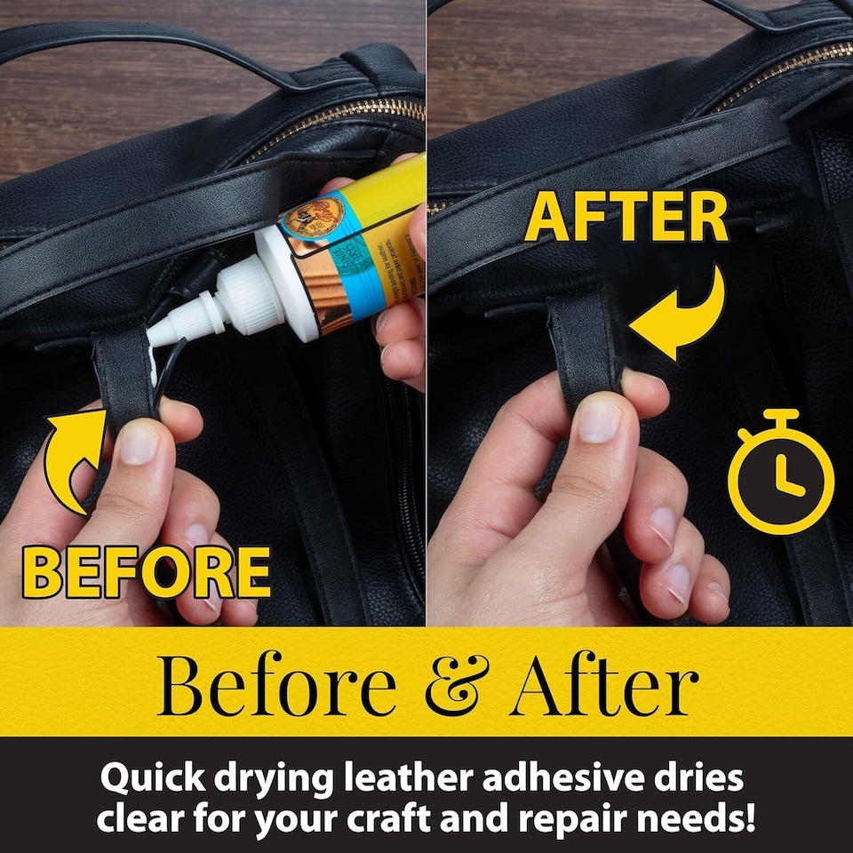 image 1 of Fiebing's Leathercraft Cement - Professional Adhesive for Leather Bonding 4oz | Clear