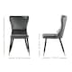 image 7 of Set of 4 New York Modern Velvet Dining Chairs with High Back, Black Metal Legs | Grey | Gold End Tips