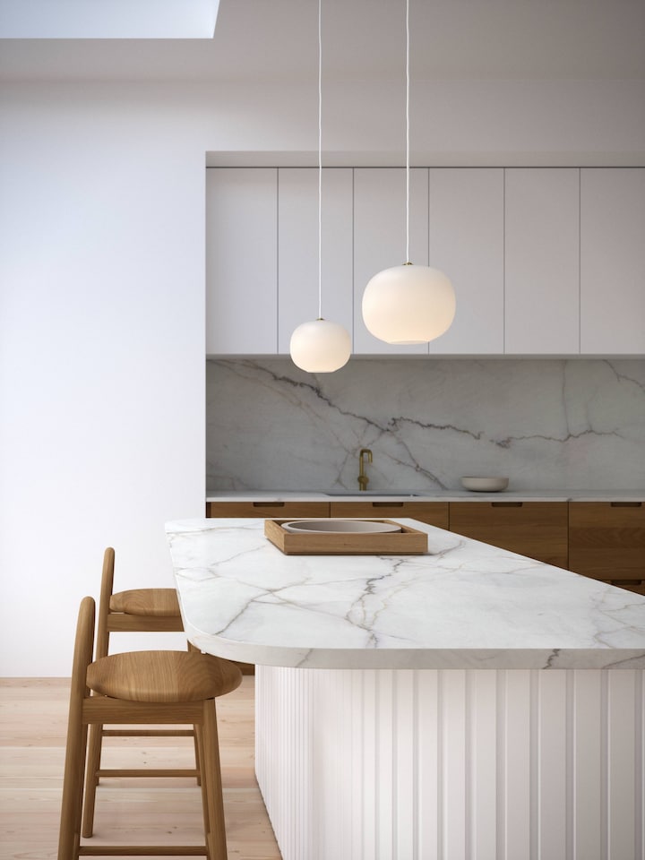 image 1 of Nordlux Navone Indoor Pendant Light White Glass E27 Hand Blown Glass - Mains Powered, IP20