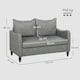 image 3 of HOMCOM 2 Seater Sofa, Modern Small Sofa with Solid Wood Legs, PU Leather Upholstered Loveseat Settee for Living Room, Bedroom, Home Office, Grey | Grey | Two Seater