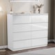 image 6 of Vida Designs Glinton 4 Piece FSC Certified Bedroom Set (2 Drawer Bedside Chest x2, 8 Drawer Chest, 2 Door 2 Drawer Wardrobe), White | White | White | L | 4