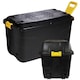 image 3 of 1 x 145L XL Indoor Outdoor Black Plastic Storage Trunk Heavy Duty Complete With Wheels & Handles Black