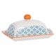 image 1 of Nicola Spring Hand-Printed Butter Dish - 18.5 x 12cm - Blue Multi