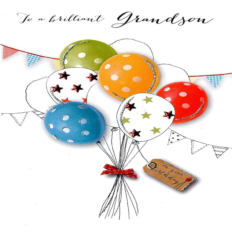 image 1 of Brilliant Grandson Birthday Embellished Greeting Card Joie De Vivre Range Cards