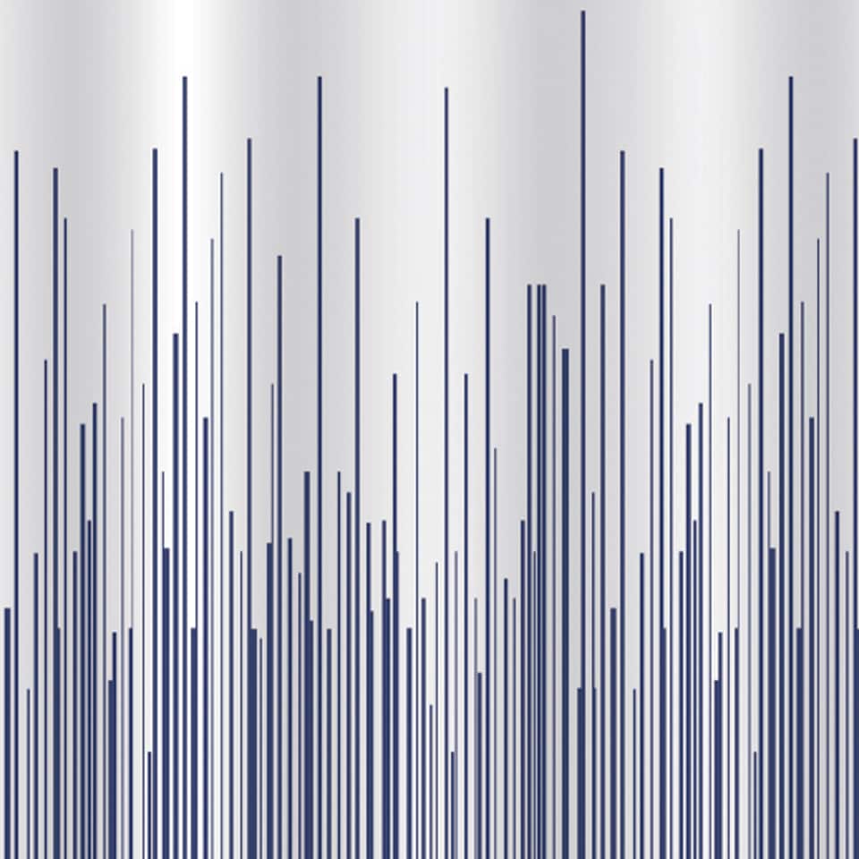 image 1 of Showerdrape City White & Navy Shower Curtain | Grey | Navy | 1
