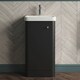 image 9 of Balterley Curve Modern Bathroom Floor Standing 1 Door Vanity Unit Basin | Grey | Dark Grey
