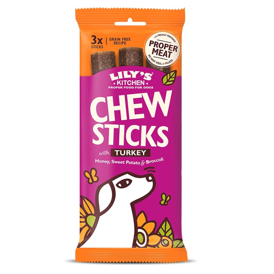 image 1 of Lily's Kitchen Dog Chew Sticks With Turkey 120g (Pack of 10)