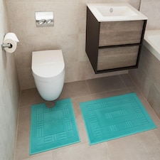 Chatsworth Pure Cotton Bath Mats Super Soft and absorbent (85x50 cm) | Blue | Turquoise | 80x50 cm | 1