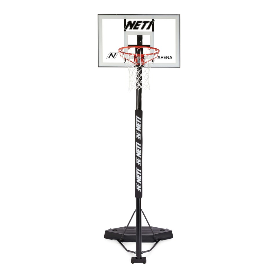image 1 of NET1 Arena Basketball Hoop – Telescopic 2.28 to 3.05 m, Pro-Style Polycarbonate Backboard 107 x 68.5 cm, 38 L Wheeled Base | Multi | BLACK | 27.0KILOGRAMS