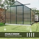 image 6 of Outsunny 8x12ft Polycarbonate Walk-in Greenhouse Outdoor w Double Sliding Door