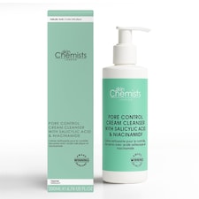 skinChemists Anti-Ageing Pore Control Cream Cleanser with Salicylic Acid & Niacinamide 200ml for Acne, Blemishes, Large Pores, Dullness
