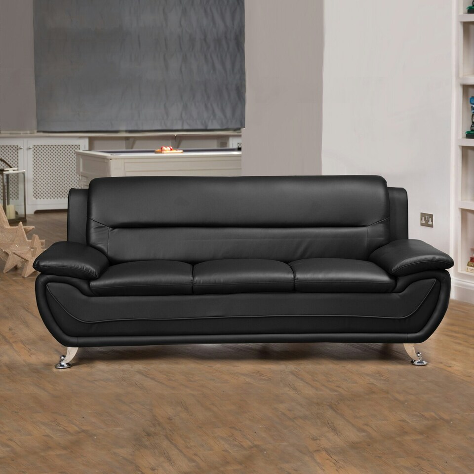 image 1 of Dexter 3 Seat Sofa - Black