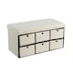 image 9 of Folding Ottoman Storage Bench 6 Drawer Compact Space-Saving Furniture | Cream