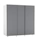 image 1 of 120cm 3 Sliding Doors Children Kids Wardrobe Bedroom Storage Closet Hanging Rail | Multi | White with Grey Doors | 1