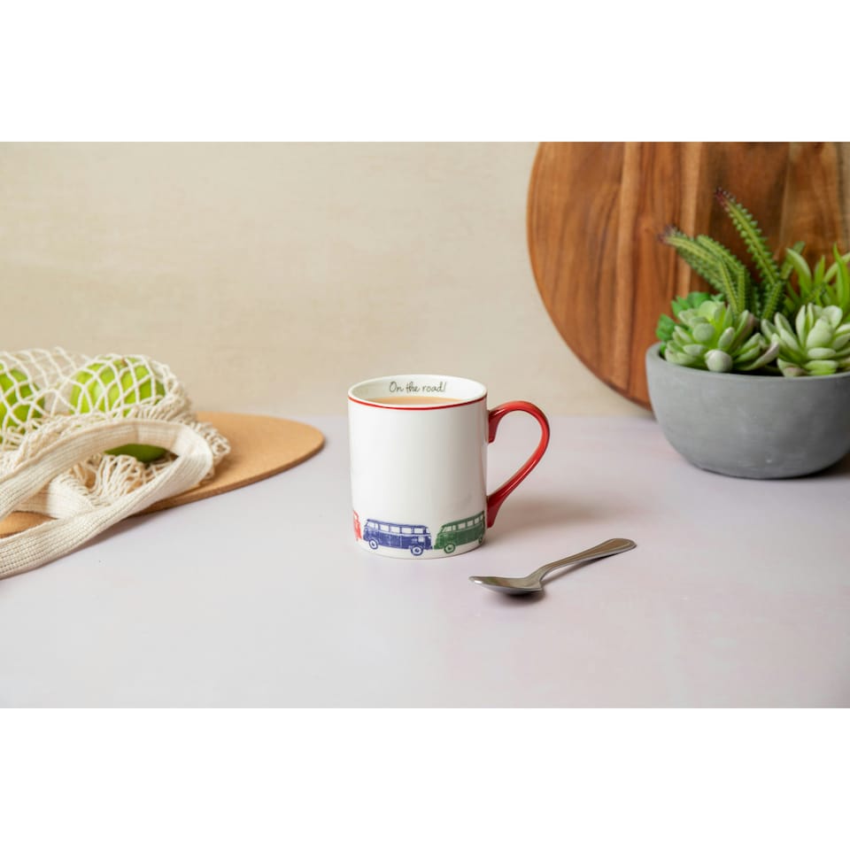 image 1 of Mikasa Camper Van Straight-Sided Porcelain Mug, 280ml | White