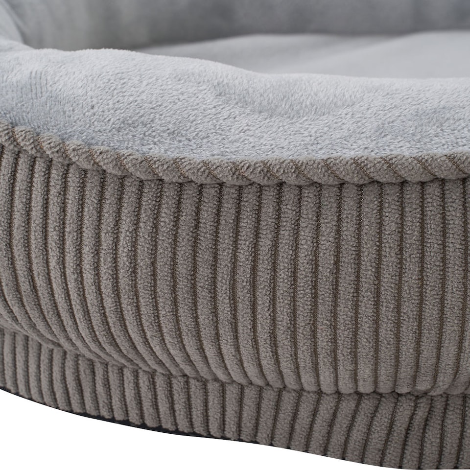 image 1 of Living and Home Washable Bolster Pet Bed with Removable Cover for Cats & Dog | Multi | Grey | M