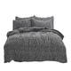 image 2 of Velosso Teddy Marl Fluffy and Warm Fleece Duvet Cover Set Grey | Charcoal | King
