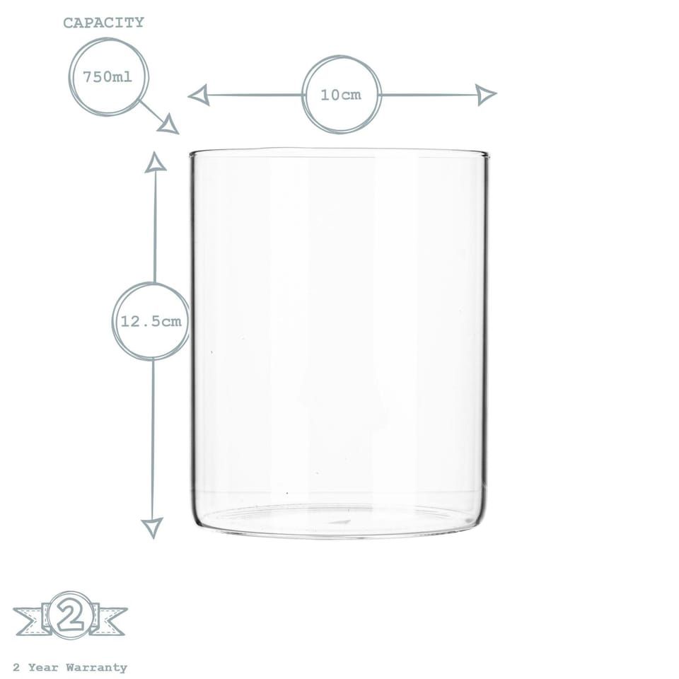 image 1 of Argon Tableware Scandi Storage Jar with Wooden Lid - 750ml - Pack of 3