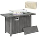 image 1 of Outsunny Gas Fire Pit Table with 50,000 BTU Burner, Cover, Dark Grey