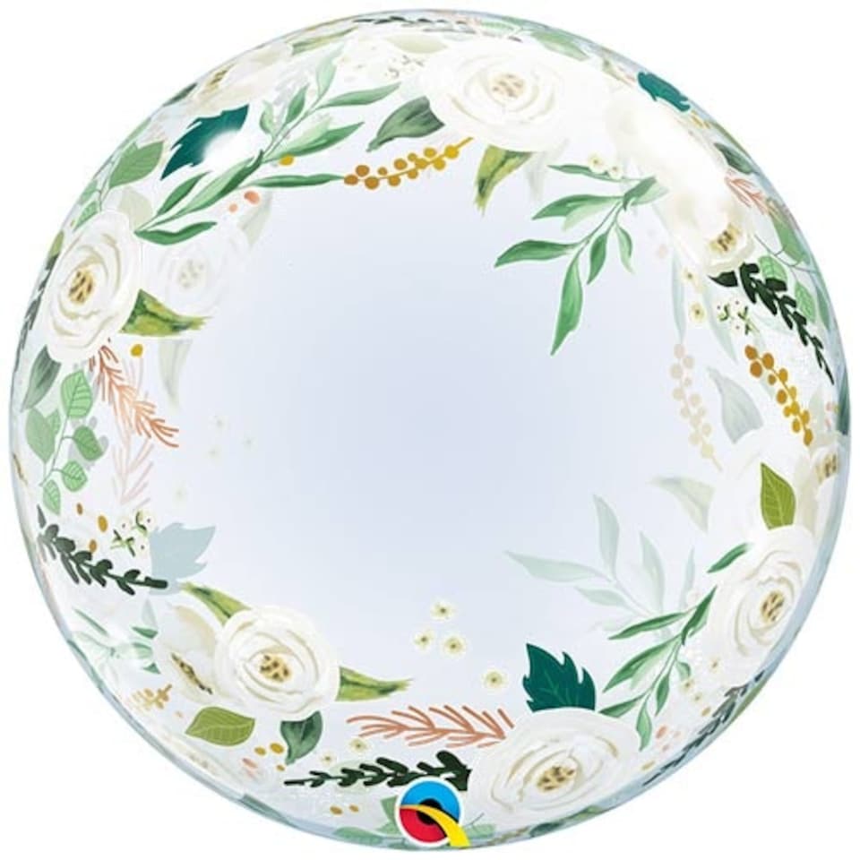 Wedding Floral Deco Bubble Helium Qualatex Balloon 61cm / 24 in