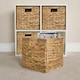 image 2 of OHS 4 x Foldable Paper Rope Woven Wicker Storage Organiser Box Cube, 27x27cm - Natural