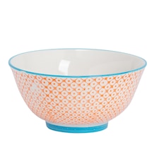 Nicola Spring Hand-Printed Cereal Bowls - 16cm - Blue - Pack of 6 | Multi | Multi