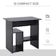 image 4 of HOMCOM Compact Small Computer Table Wooden Desk Keyboard Tray Storage Black