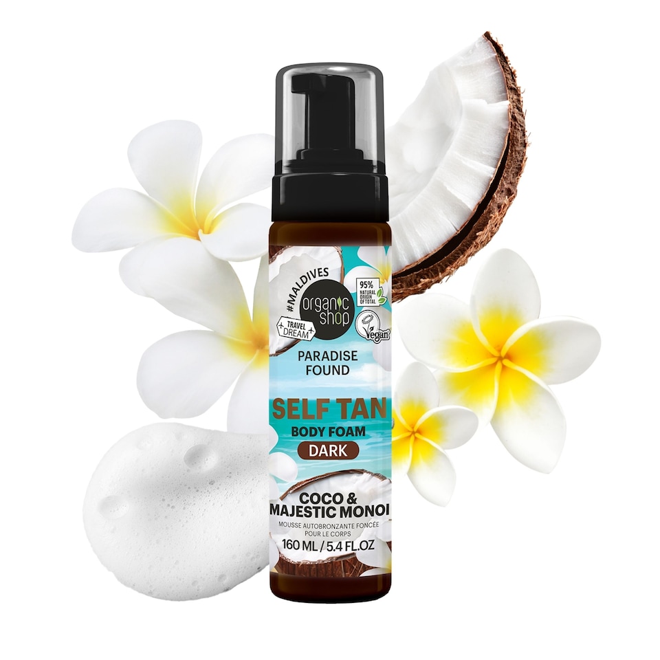 image 1 of Organic Shop Paradise Found DARK Self Tan Body Foam, 160ml
