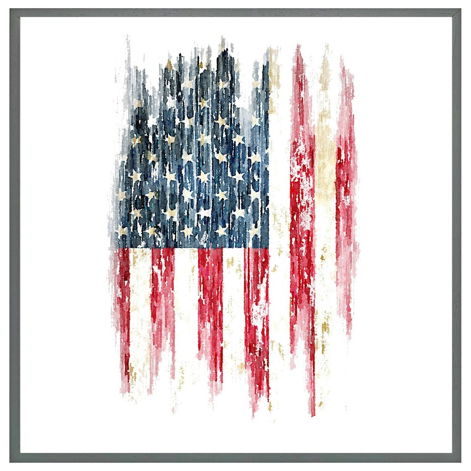 image 1 of American grunge flag (Picture Frame) Brown | S