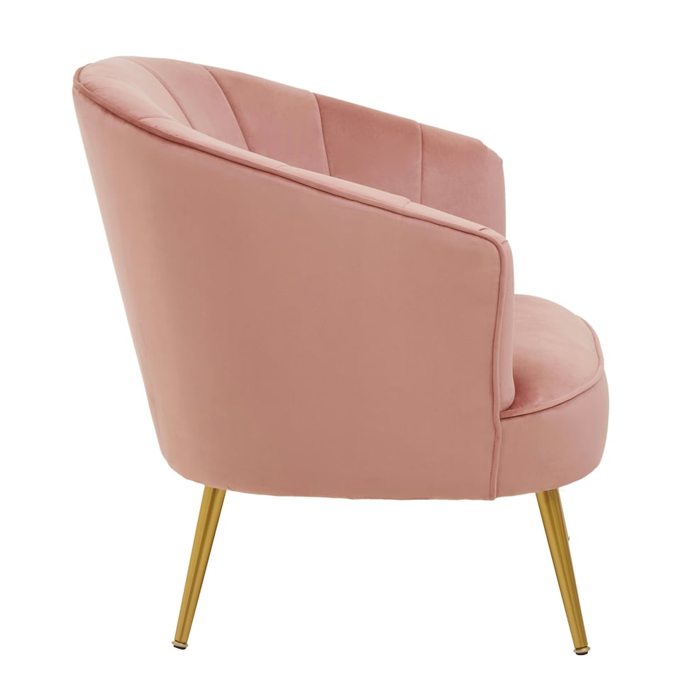 image 1 of Interiors by Premier Durable Yolanda Pink Velvet Chair, Exquisite & Cozy Desk Chair Pink Velvet, Easy to Clean Pink Velvet Chair