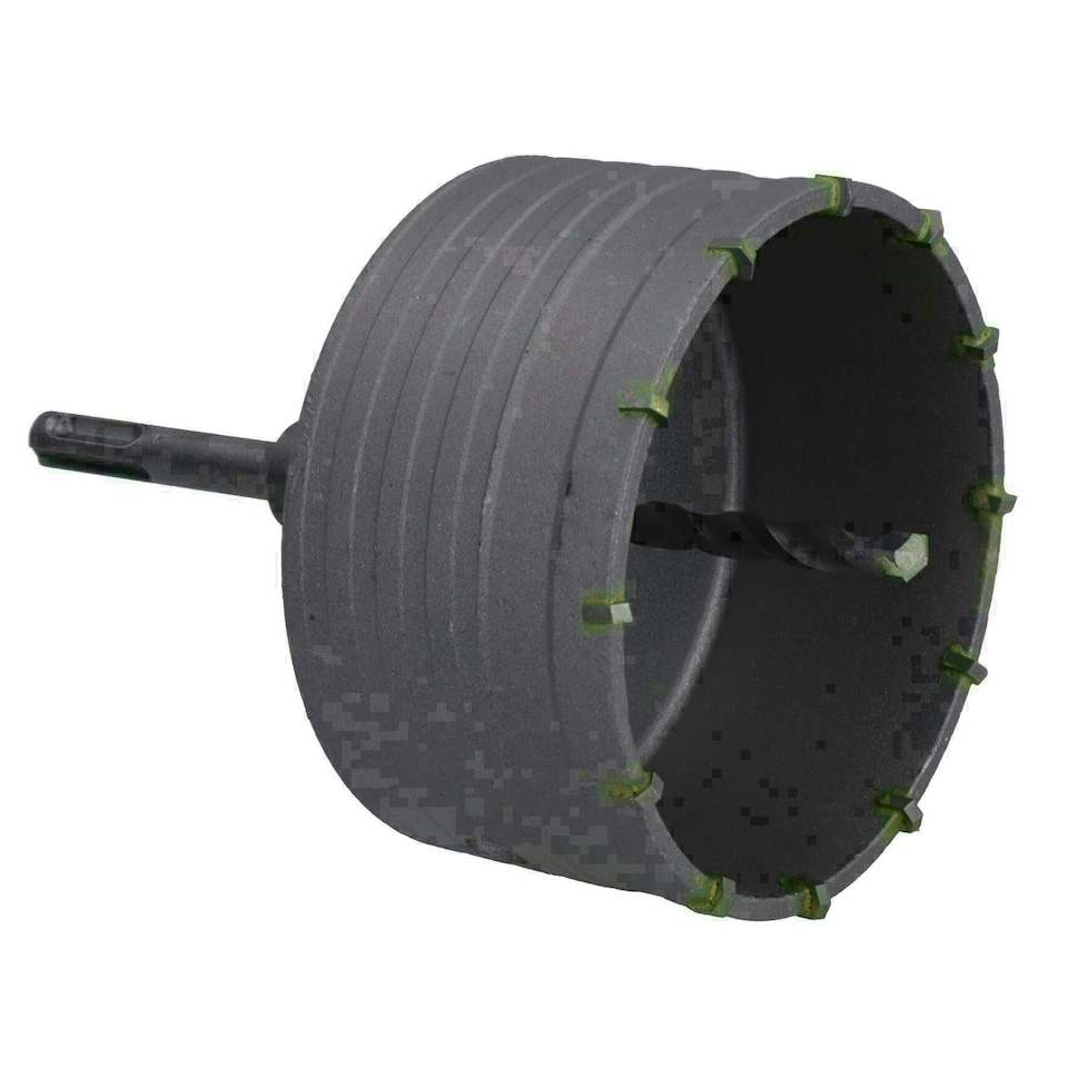 image 1 of 110mm Metric Core Drill with SDS Plus Arbor + Pilot Drill Brick Stone Cutter