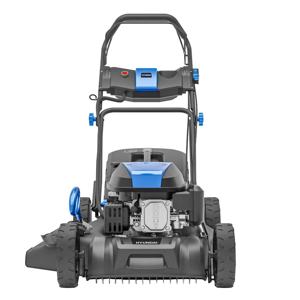 image 1 of Hyundai 22 Inch 56cm Self-Propelled Petrol Lawnmower, Electric Start, 196cc HYM22200SPEX