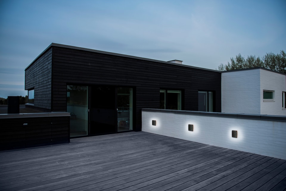 image 1 of Nordlux Artego Outdoor Wall Light Black Aluminium Sensor Intergrated LED  20,000hrs - Mains Powered, IP54 | Black | Black