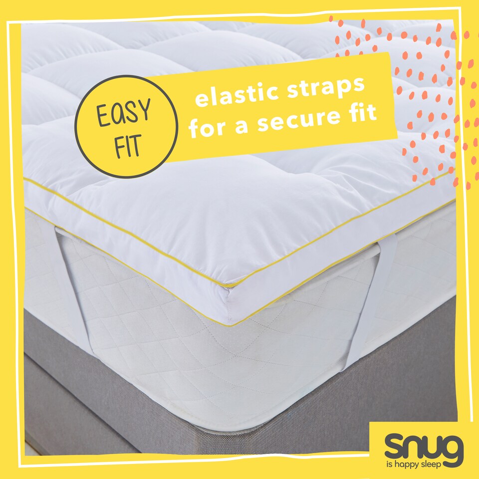 image 1 of Snug Deeply Dreamy Extra Deep Mattress Topper, 10 cm Thick | White | 1