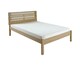 image 1 of Santana 4 Feet 6 Inches Bed Frame - L202.5 x W150 x H102 cm - Light Oak/Rattan Effect