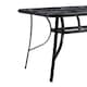 image 4 of Living and Home 1.5m Outdoor Tempered Glass Marble Rectangular Coffee Table | Black