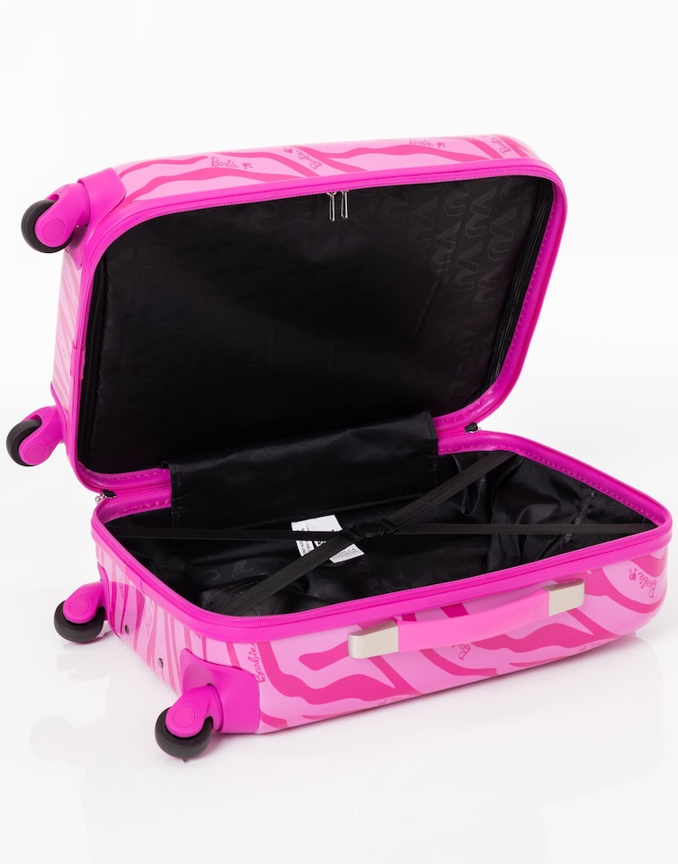 image 1 of Barbie Suitcase For All Ages | Pink Small, Medium Or Large Options Luggage Bag with Extendable Handle | Doll Logo Hard Cover Carry On Trolley Cabin Case | Fun Travel Accessory Gift for Kids & Adults