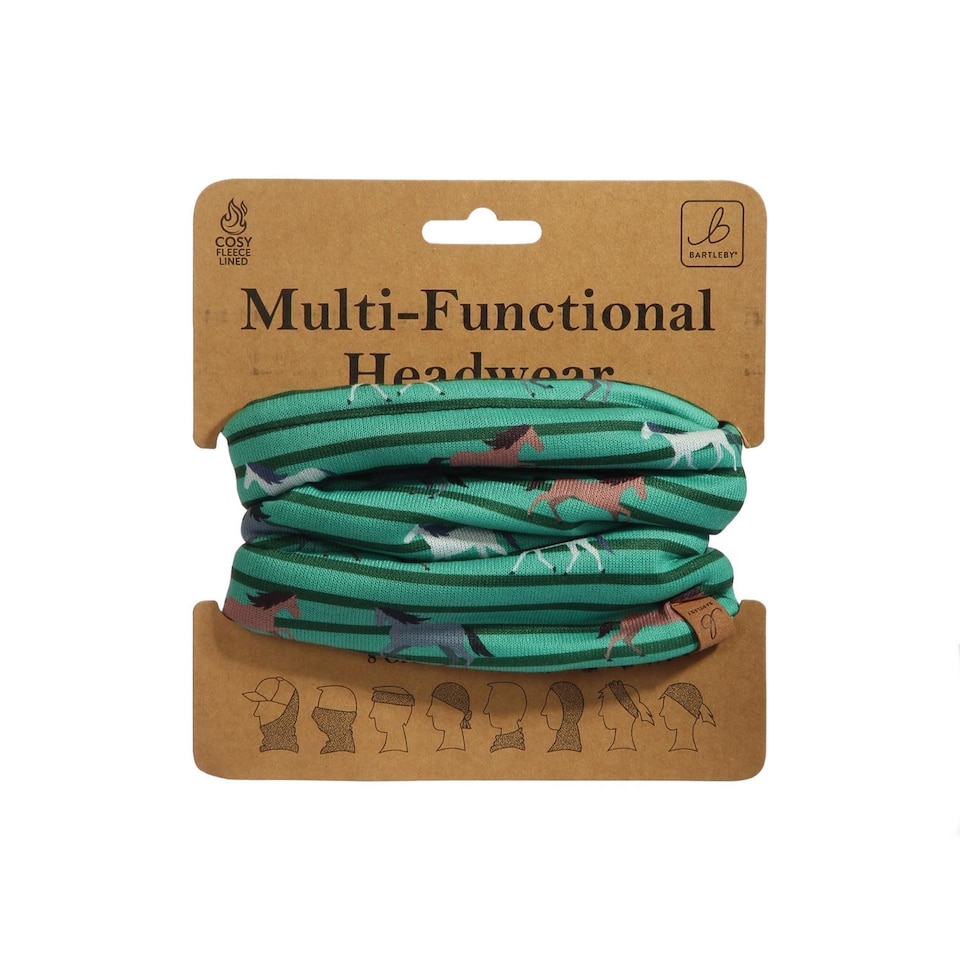 Bartleby Multifunctional Fleece Lined Snood Headwear Galloping Horses