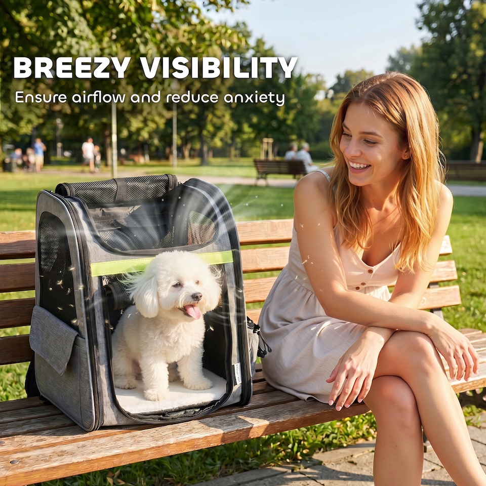 image 1 of PawHut Dog Carrier Backpack Expandable for Small Puppy Cat for Travel Hiking