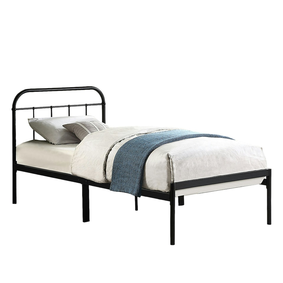 image 1 of Aldbury Modern Traditional Style Black Metal Bed Frame (Single)