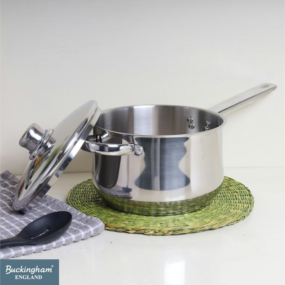 image 1 of Buckingham Deep Saucepan Stainless Steel 20 cm / 3.8 Litre Silver