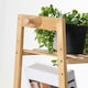 image 4 of Neo Bamboo Rack Clothes with Storage Shelf Hanging Rail and Side Hooks Brown