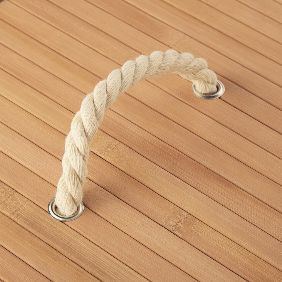 image 1 of Laundry Basket - washing hamper with lid, removable laundry bag, 2 handles | Brown | beige | 100 L | 1