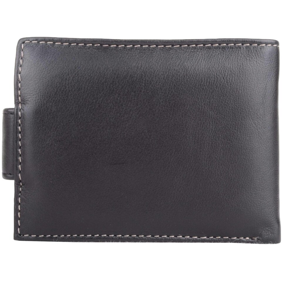 image 1 of Soft Leather Tri-Fold Money / Credit Card Holder / Wallet Black